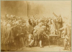 Przysięga kortu tenisowego, 20 czerwca 1789 (zdjęcie w sepii) autorstwa Louis Charles Auguste (after) Couder
