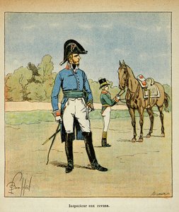 Ilustracja Bombled Louis (1862-1927) z książki „Memoriał św. Heleny” hrabiego Emmanuela de Las Cases (1766-1842): Portret inspektora w czasopismach, zbiory prywatne autorstwa Louis Charles Bombled