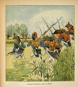 Ilustracja autorstwa Bombled Louis (1862-1927) z książki „Memoriał św. Heleny” hrabiego Emmanuela de Las Cases (1766-1842): Armia francuska przechodzi przez Piave podczas kampanii włoskiej, kolekcja prywatna autorstwa Louis Charles Bombled