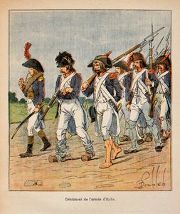 Ilustracja autorstwa Bombled Louis (1862-1927) z książki „Memoriał św. Heleny” hrabiego Emmanuela de Las Cases (1766-1842): Denuation of the Armee of Italy, kolekcja prywatna autorstwa Louis Charles Bombled