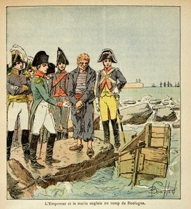 Ilustracja autorstwa Bombled Louis (1862-1927) z książki „Memoriał św. Heleny” hrabiego Emmanuela de Las Cases (1766-1842): Angielski marynarz pragnący dołączyć do swojego kraju wyzwolonego przez cesarza w obozie Boulogne, szeregowiec Kolekcja autorstwa Louis Charles Bombled