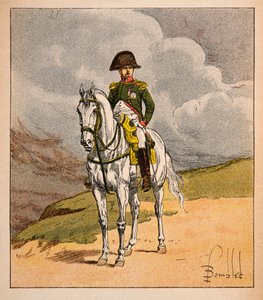 Ilustracja zbombardowanego Louisa (1862-1927) z książki „Memoriał św. Heleny” hrabiego Emmanuela de Las Cases (1766-1842): Portret jeździecki cesarza Napoleona 1.er, kolekcja prywatna autorstwa Louis Charles Bombled