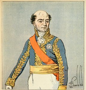 Ilustracja zbombardowanego Louisa (1862-1927) z książki „Memoriał św. Heleny” hrabiego Emmanuela de Las Cases (1766-1842): Portret marszałka Katarzyny Dominique de Perignon (1754-1818) Kolekcja prywatna autorstwa Louis Charles Bombled