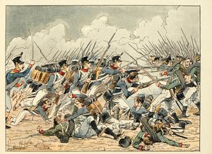 Ilustracja zaczerpnięta z książki „Les heros du Siecle”, anegdotyczne recytacje Dicka de Lonlay i ilustrowane przez Louisa Bombleda (1862-1927) autorstwa Louis Charles Bombled