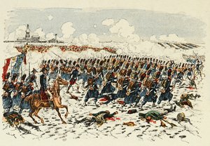 Ilustracja zaczerpnięta z książki „Bohaterowie stulecia”, anegdotyczne recytacje Dicka de Lonlay i zilustrowane przez Louisa Bombleda (1862-1927) autorstwa Louis Charles Bombled