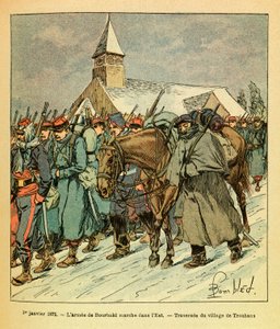 Wschodnia Armia Eugeniusza Sierżanta, znana jako Grenest, zilustrowana przez Louisa Bombleda (1862-1927) (Wojna francusko-niemiecka; kampania 1870-1871): 1 stycznia autorstwa Louis Charles Bombled