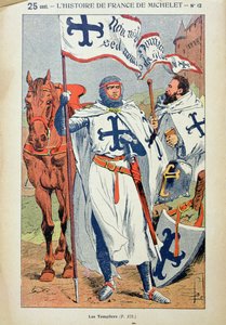 Templariusze, ilustracja z „Histoire de France” Julesa Micheleta (1798-1874) c.1900