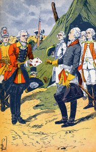 Washingtown otrzymuje kapitulację Yorktown autorstwa Louis Charles Bombled