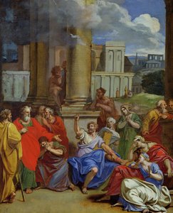 Prorok Agabus przepowiadający cierpienia św. Pawła w Jerozolimie (olej i pastel na papierze)