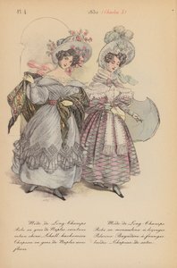 Moda francuska: 1830, Karol X (kolorowa litografia)