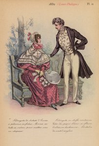 Francuska moda: 1832, Louis-Philippe (kolorowa litografia) autorstwa Louis Colas