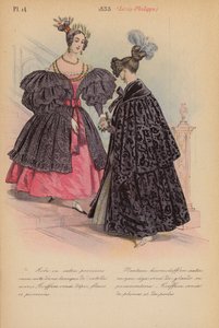 Moda francuska: 1833, Louis-Philippe (kolorowa litografia) autorstwa Louis Colas