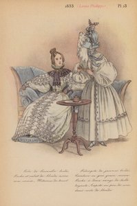 Moda francuska: 1833, Louis-Philippe (kolorowa litografia) autorstwa Louis Colas