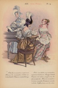 Moda francuska: 1835, Louis-Philippe (kolorowa litografia)