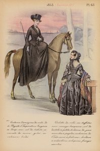 Moda francuska: 1853, Napoleon III (kolorowa litografia) autorstwa Louis Colas