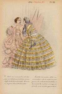 Moda francuska: 1854, Napoleon III (kolorowa litografia)