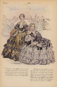 Moda francuska: 1856, Napoleon III (kolorowa litografia)