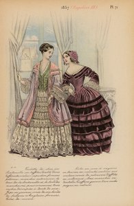 Moda francuska: 1857, Napoleon III (kolorowa litografia) autorstwa Louis Colas