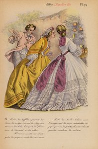 Moda francuska: 1860, Napoleon III (kolorowa litografia) autorstwa Louis Colas