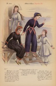 Moda francuska: 1860 a 1870, Napoleon III (kolorowa litografia) autorstwa Louis Colas