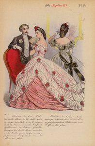 Moda francuska: 1861, Napoleon III (kolorowa litografia)