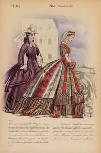 Moda francuska: 1863, Napoleon III (kolorowa litografia) autorstwa Louis Colas
