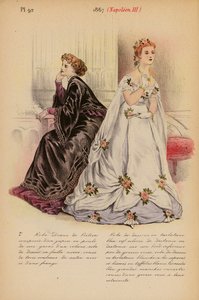 Moda francuska: 1867, Napoleon III (kolorowa litografia) autorstwa Louis Colas