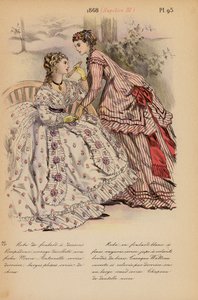 Moda francuska: 1868, Napoleon III (kolorowa litografia) autorstwa Louis Colas