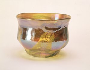 Favrile Bowl, dla Glass Decorating Company, Nowy Jork, ok. 1894 (żółte szkło z opalizacją)