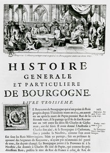 Frontyspis „Histoire de Bourgogne”, przedstawiający cesarza Lotara