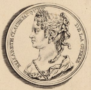 Portret kompozytorki Elisabeth Claude Jacquet de La Guerre 1665-1729.