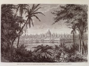Widok Angkor Thom około 1870 r. - w „Podróży do Kambodży” Louisa Delaporte, Paryż