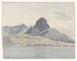 Widok na wybrzeże Pentidatilo po drugiej stronie przylądka Spartivento Vue de la cote de Pentidatilo au delà du Cap de Spartivento (tytuł obiektu) Voyage en Italy i Sicile et à Malte - 1778 (tytuł serii) autorstwa Louis Ducros