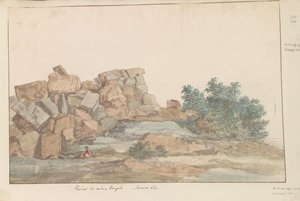 Świątynia Resten van Zeus Olympus w Agrigento Ruiny tej samej świątyni. Drugi widok (tytuł na obiekcie) Podróże po Włoszech, Sycylii i Malcie - 1778 (tytuł serii) autorstwa Louis Ducros