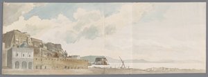 Uitzicht vanaf balkon van de Herberg w Neapolu spotkał się z Castel dell