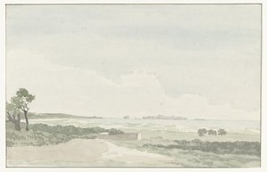 Vergezicht met de stad Gallipoli Odległy widok na miasto Gallipoli (tytuł na obiekcie) Podróże po Włoszech, Sycylii i Malcie - 1778 (tytuł serii) autorstwa Louis Ducros