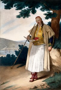 Grecki ogrodnik lub domownik - tabliczka X, rytowana przez Lemerciera z „Podróży do Aten i Konstantynopola”, napisana i zilustrowana przez Dupre, 1828