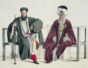 Grecki ksiądz i Turk, ryty przez braci Thierry, 1825 autorstwa Louis Dupré