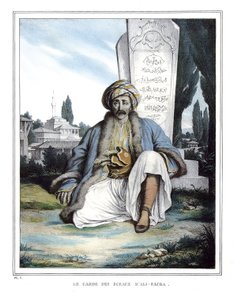 Strażnik Pieczęci Ali Paszy de Janina (1741-1822) w „Podróży Aten i Konstantynopola”, czyli zbiór portretów greckich i osmańskich, widoków i kostiumów, malowanych na miejscach natury, litografiach i kolorystykach autorstwa Louisa Dupre (1789-1837) pu autorstwa Louis Dupré