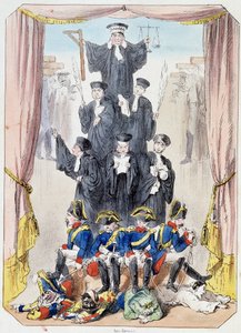 Litideurs pomimo nich - Litografia wydobyta z Theatre des marionnettes du jardin des Tuileries, tekst i rysunek Louis Edmond Duranty (1833-1880), Paryż autorstwa Louis Edmond Duranty