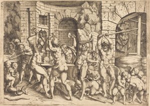 Kuźnia Vulcan autorstwa Louis Elle I after Francesco Primaticcio