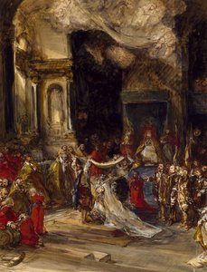 Scena zaślubin królewskich (wc na papierze czerpanym) autorstwa Eugene Isabey