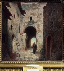 "La porte Maure" (brama mauretańska) Krajobraz miasta w Maroku. Obraz Louis Gabriel Eugene Isabey (1803-1886) 1835 Muzeum Puszkina, Moskwa autorstwa Louis Eugene Gabriel Isabey