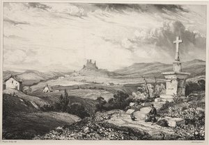 Zamek Larderole, Owernia autorstwa Louis Eugene Gabriel Isabey