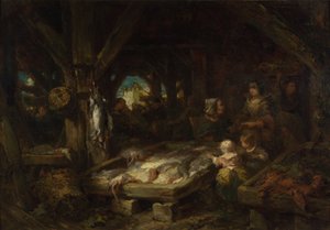 Targ Rybny, Dieppe, 1845 autorstwa Eugene Isabey
