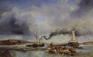 Widok portu Boulogne od strony morza, 1843