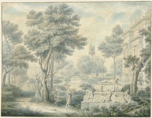 Arkadyjski krajobraz z grobowcem autorstwa Louis Fabritius Dubourg