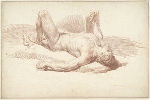 Akt męski, leżący na plecach autorstwa Louis Fabritius Dubourg