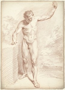 Akt męski, stojący, lewe ramię uniesione autorstwa Louis Fabritius Dubourg
