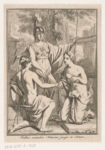 Minerwa ponownie łączy Merkurego i personifikację natury autorstwa Louis Fabritius Dubourg